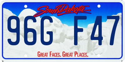 SD license plate 96GF47