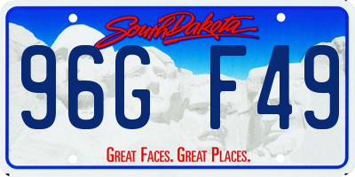 SD license plate 96GF49