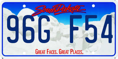 SD license plate 96GF54