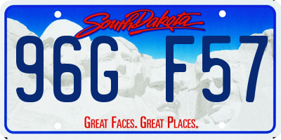 SD license plate 96GF57
