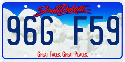 SD license plate 96GF59