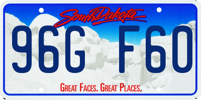 SD license plate 96GF60