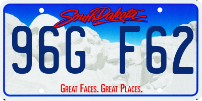 SD license plate 96GF62