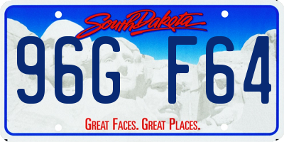 SD license plate 96GF64