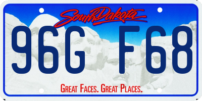 SD license plate 96GF68
