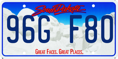 SD license plate 96GF80
