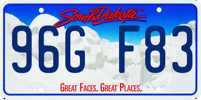 SD license plate 96GF83