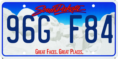 SD license plate 96GF84