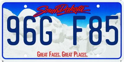 SD license plate 96GF85