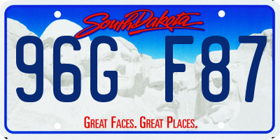 SD license plate 96GF87