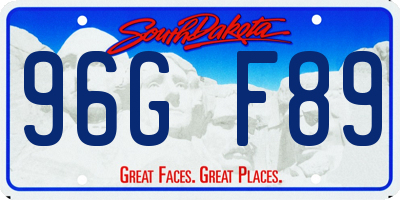 SD license plate 96GF89
