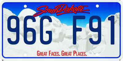 SD license plate 96GF91