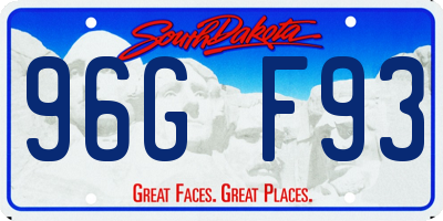 SD license plate 96GF93