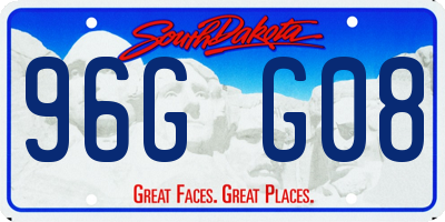 SD license plate 96GG08