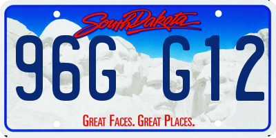 SD license plate 96GG12