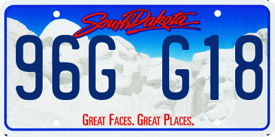 SD license plate 96GG18