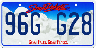 SD license plate 96GG28