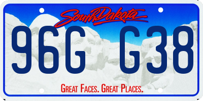 SD license plate 96GG38
