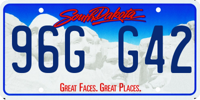 SD license plate 96GG42