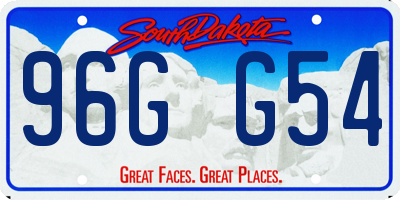 SD license plate 96GG54