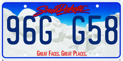 SD license plate 96GG58