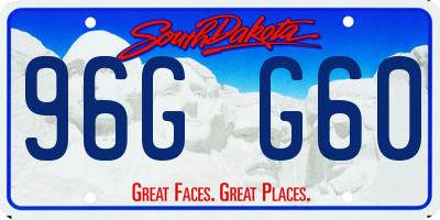 SD license plate 96GG60