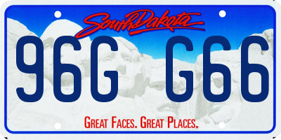 SD license plate 96GG66