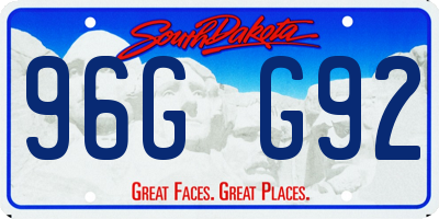 SD license plate 96GG92