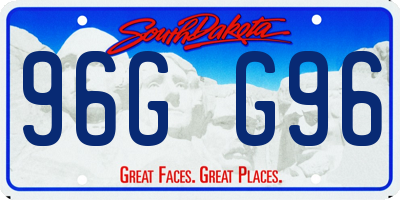 SD license plate 96GG96