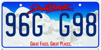 SD license plate 96GG98