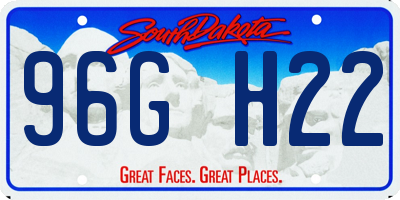 SD license plate 96GH22