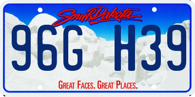 SD license plate 96GH39