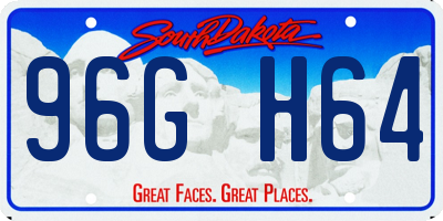 SD license plate 96GH64