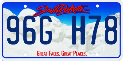 SD license plate 96GH78