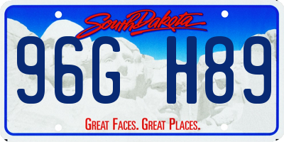 SD license plate 96GH89