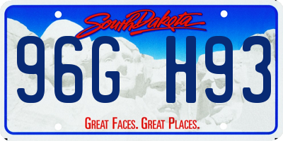 SD license plate 96GH93