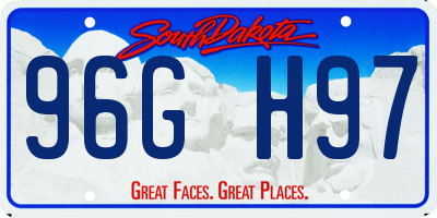 SD license plate 96GH97