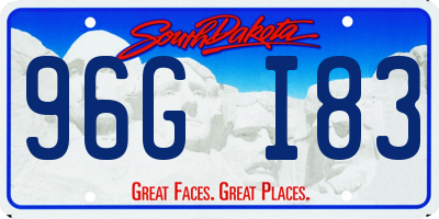 SD license plate 96GI83