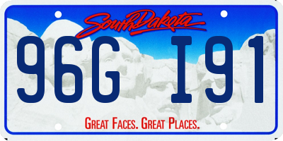 SD license plate 96GI91