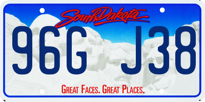SD license plate 96GJ38