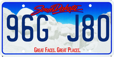 SD license plate 96GJ80