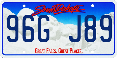 SD license plate 96GJ89