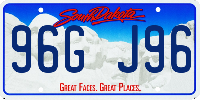 SD license plate 96GJ96