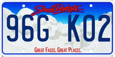 SD license plate 96GK02