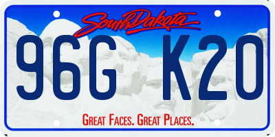 SD license plate 96GK20
