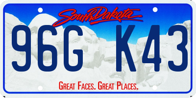 SD license plate 96GK43