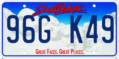 SD license plate 96GK49