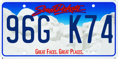 SD license plate 96GK74