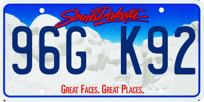 SD license plate 96GK92