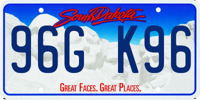 SD license plate 96GK96